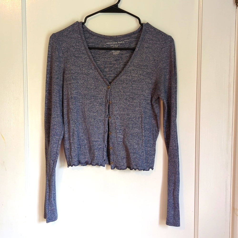 American Eagle Soft & Sexy Plush Cropped Cardigan